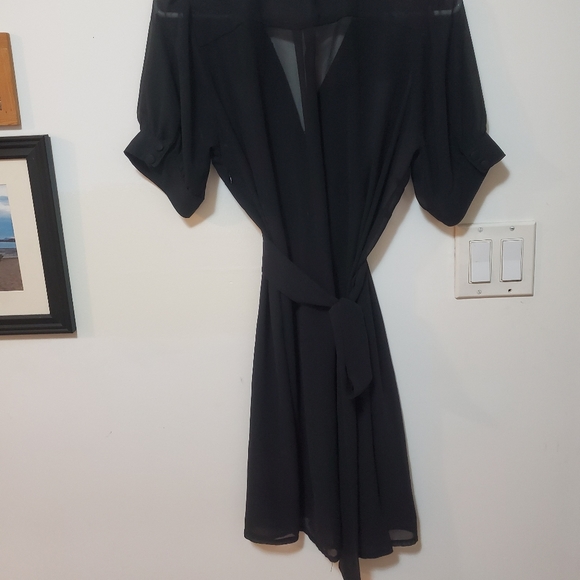 Black Tie Sheer Dress - Picture 2 of 2